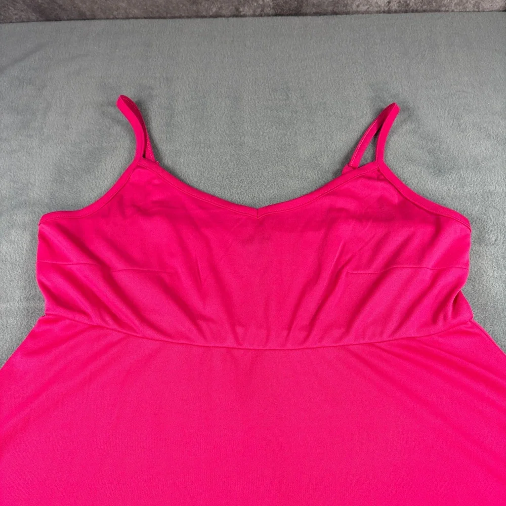 Torrid Pink Empire Waist Mini Dress Adjustable Straps Size 1 Hot Pink Sleeveless - Picture 3 of 7